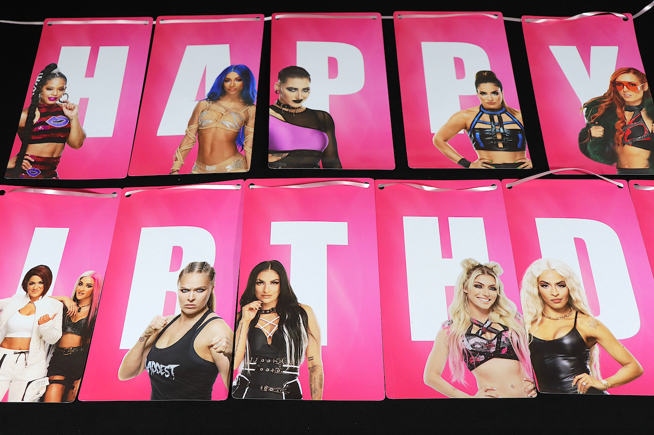 Girls Wrestling Happy Birthday Banner