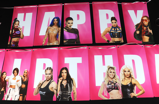 Girls Wrestling Happy Birthday Banner