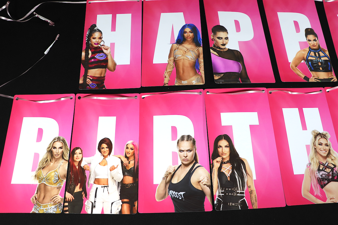 Girls Wrestling Happy Birthday Banner