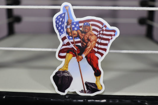 Hulk Hogan USA Sticker (Water Proof, Weather Proof, Sun Proof, Durable) (Pop Culture, Icon, America)