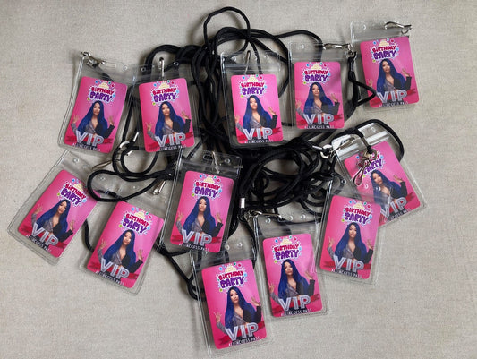 Girls Wrestling VIP Birthday Lanyards [Girls Birthday Decorations, Birthday Decor, Birthday, Al3x@ Bl1ss, B3cky, S@sh@ B@nks]