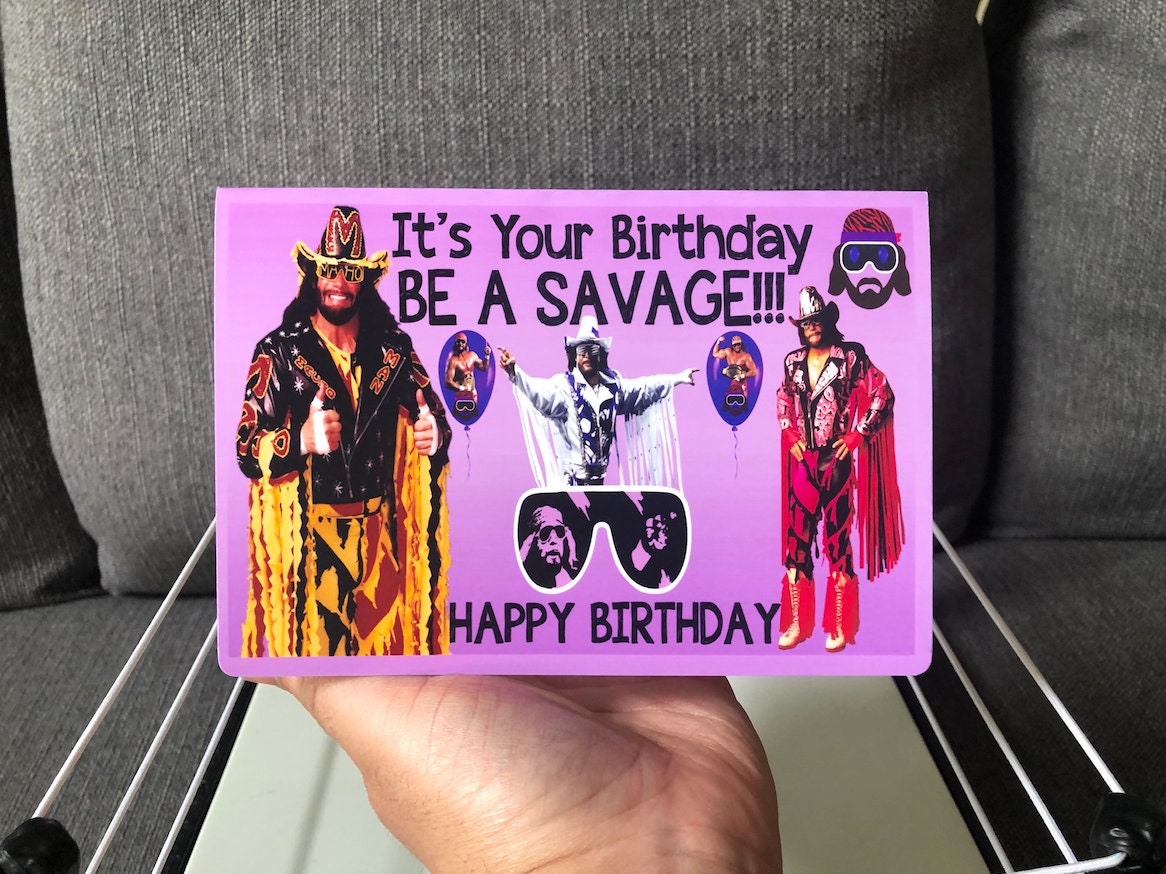 Macho Man Randy Savage Happy Birthday Card (Birthday Gift, Greeting Card, Happy Birthday, Birthday Present)