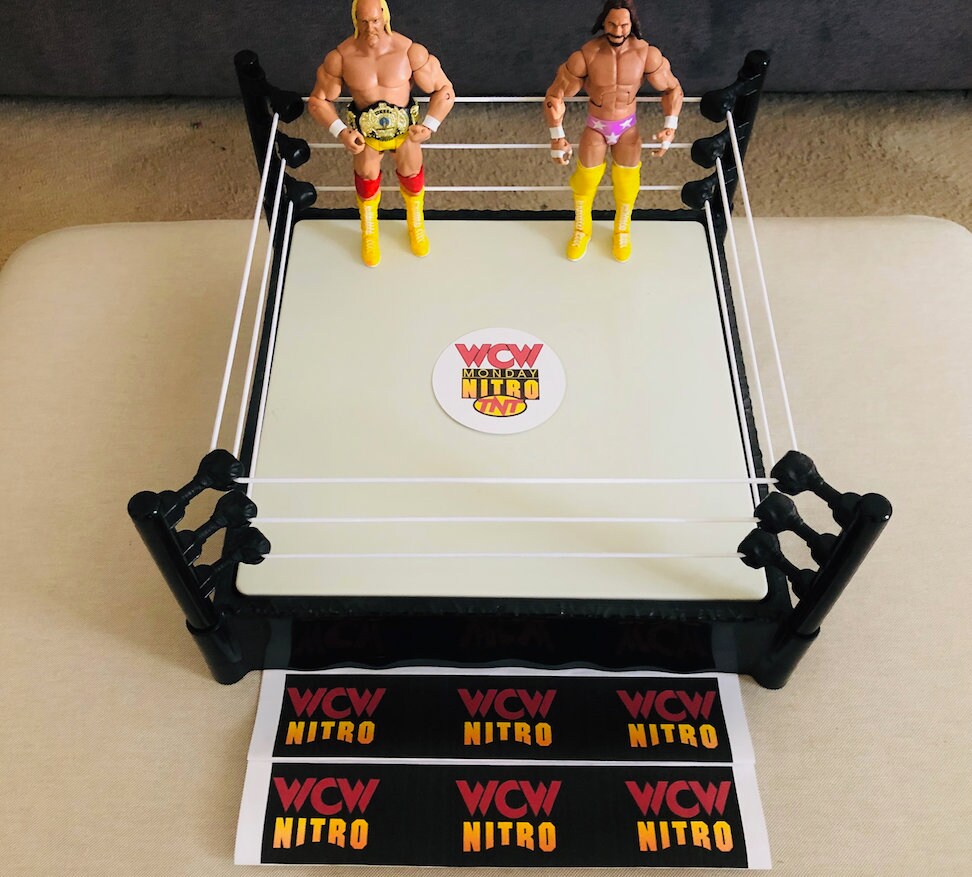 VVCVV Nitr0 Ring Stickers [For Wrestling Toy Rings] [Hulk Hogan - Bret Hart - Ric Flair - Randy Savage - Chris Jericho - Action Figures]