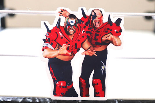 Road Warriors Sticker [Hawk and Animal - Ric Flair -  Hulk Hogan - Randy Savage - Ultimate Warrior - Bret Hart]