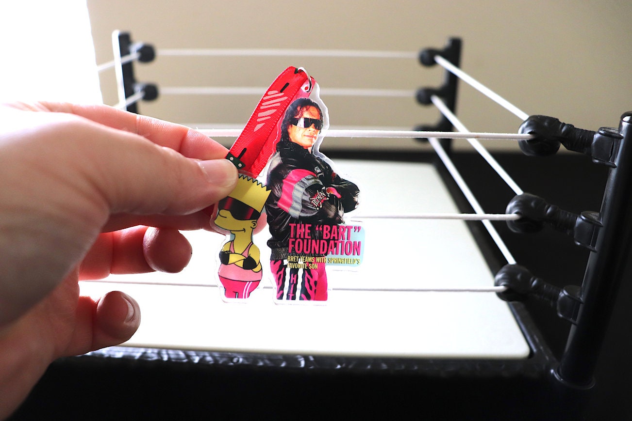 Bret Hart & Bart Acrylic Christmas Tree Ornament