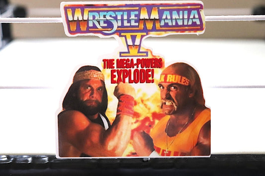 Hulk Hogan VS Macho Man Sticker [Mega Powers - Mania - Randy Savage - Ric Flair - Wrestling)