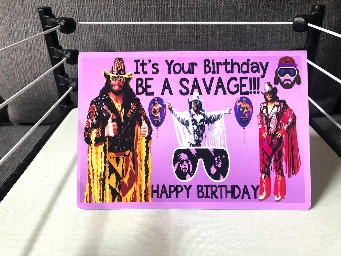 Macho Man Randy Savage Happy Birthday Card (Birthday Gift, Greeting Card, Happy Birthday, Birthday Present)