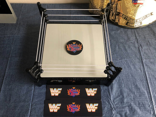 K1ng 0f Th3 R1ng Ring Stickers [For Wrestling Toy Rings] Hulk Hogan - Bret Hart - Ric Flair - Randy Savage - Shawn Michaels - Action Figures