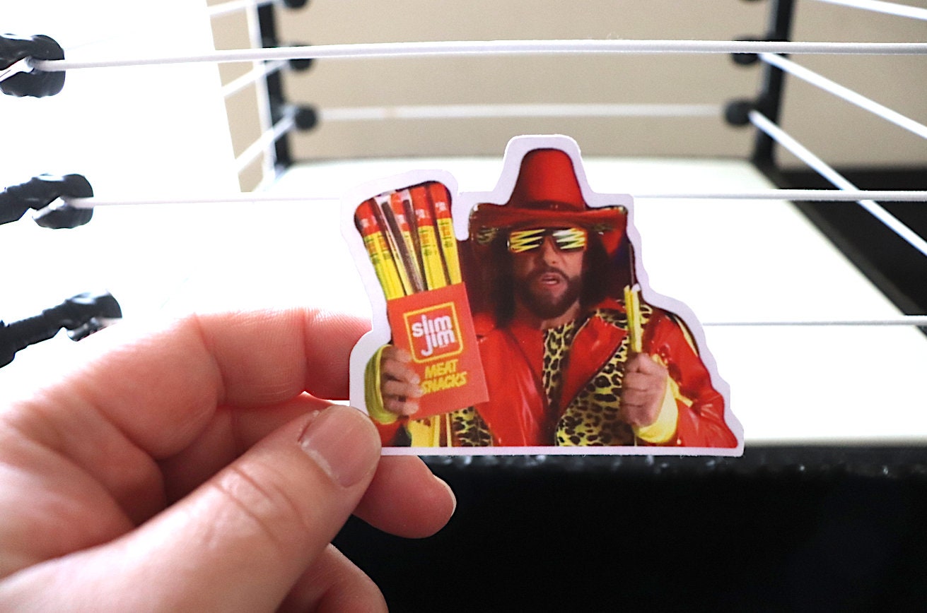 Macho Man Randy Savage icon Sticker No.2 [Hulk Hogan, Ric Flair, Ultimate Warrior, Wrestling, Father's Day, Birthday, Gift, Dad]