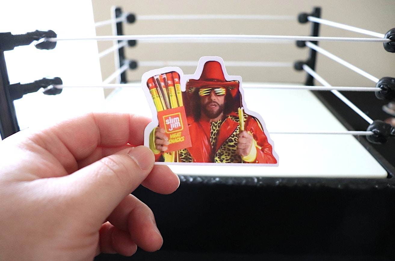 Macho Man Randy Savage icon Sticker No.2 [Hulk Hogan, Ric Flair, Ultimate Warrior, Wrestling, Father's Day, Birthday, Gift, Dad]