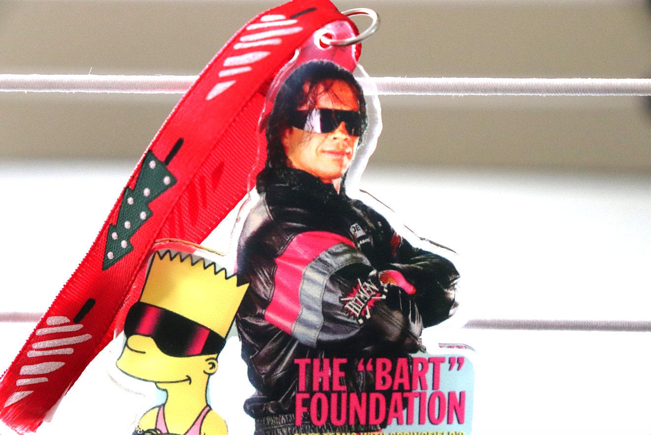 Bret Hart & Bart Acrylic Christmas Tree Ornament