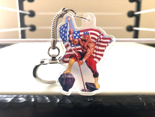 Hulk Hogan USA KeyChain [Randy Savage - Ultimate Warrior - Ric Flair - Bret Hart - KeyChains - Father's Day Gift - Birthday Gift]