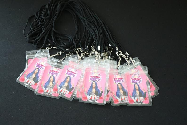 Girls Wrestling VIP Birthday Lanyards [Girls Birthday Decorations, Birthday Decor, Birthday, Al3x@ Bl1ss, B3cky, S@sh@ B@nks]