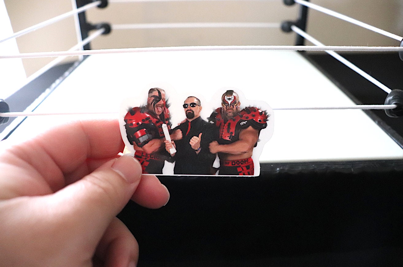 Road Warriors Sticker 4 [Hawk and Animal - Ric Flair -  Hulk Hogan - Randy Savage - Ultimate Warrior - Bret Hart]