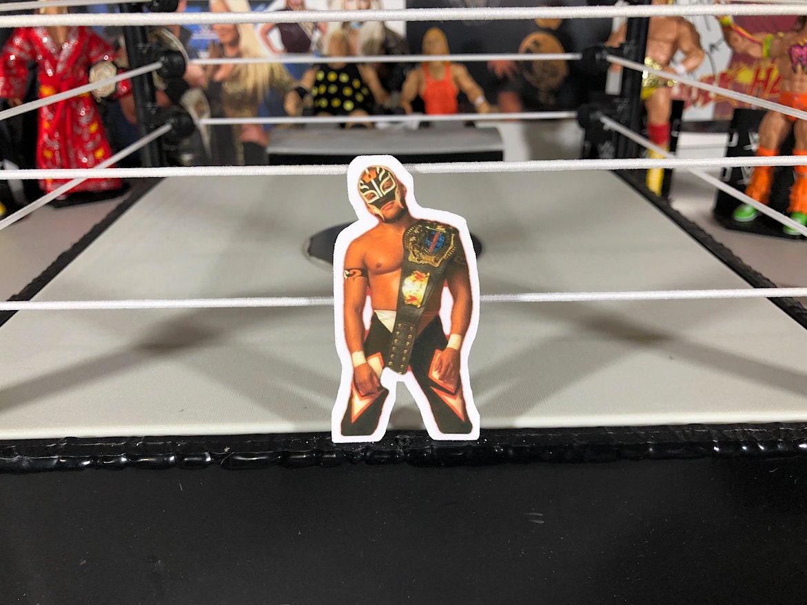 Rey Mysterio Jr Sticker 2 (NJPW, Hulk Hogan, Ric Flair, Randy Savage, Ultimate Warrior, Bret Hart, Chris Jericho, Eddie Guerrero)