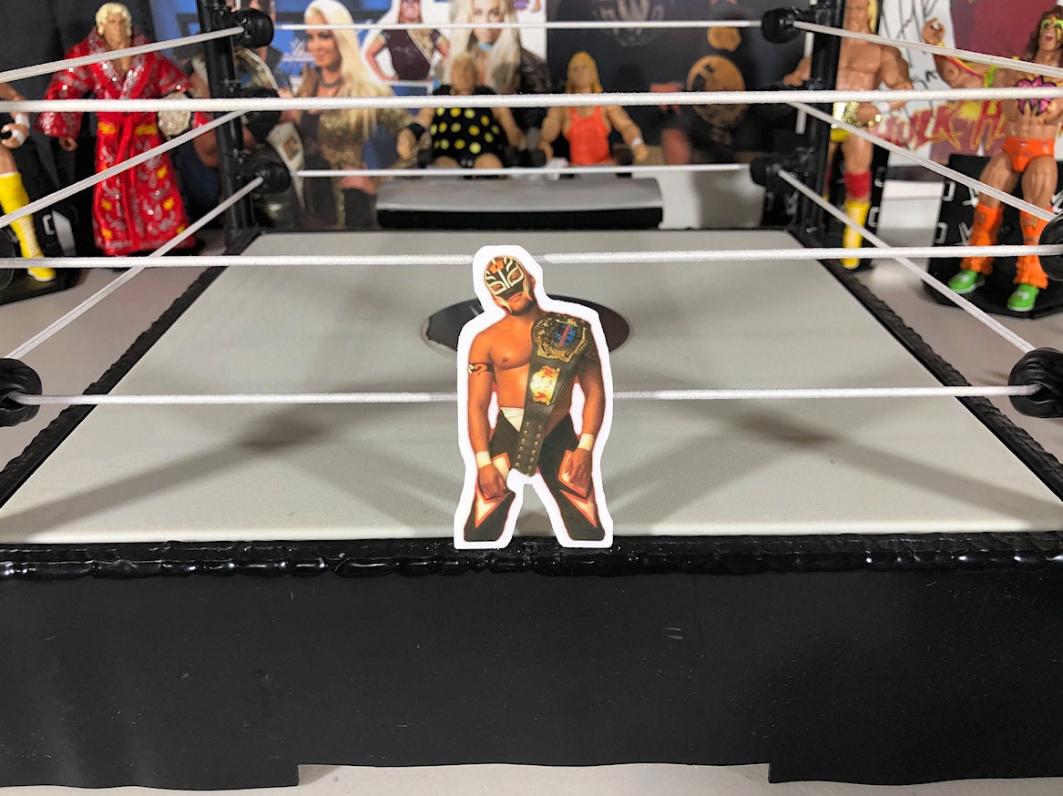 Rey Mysterio Jr Sticker 2 (NJPW, Hulk Hogan, Ric Flair, Randy Savage, Ultimate Warrior, Bret Hart, Chris Jericho, Eddie Guerrero)