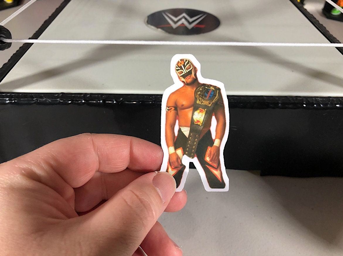 Rey Mysterio Jr Sticker 2 (NJPW, Hulk Hogan, Ric Flair, Randy Savage, Ultimate Warrior, Bret Hart, Chris Jericho, Eddie Guerrero)