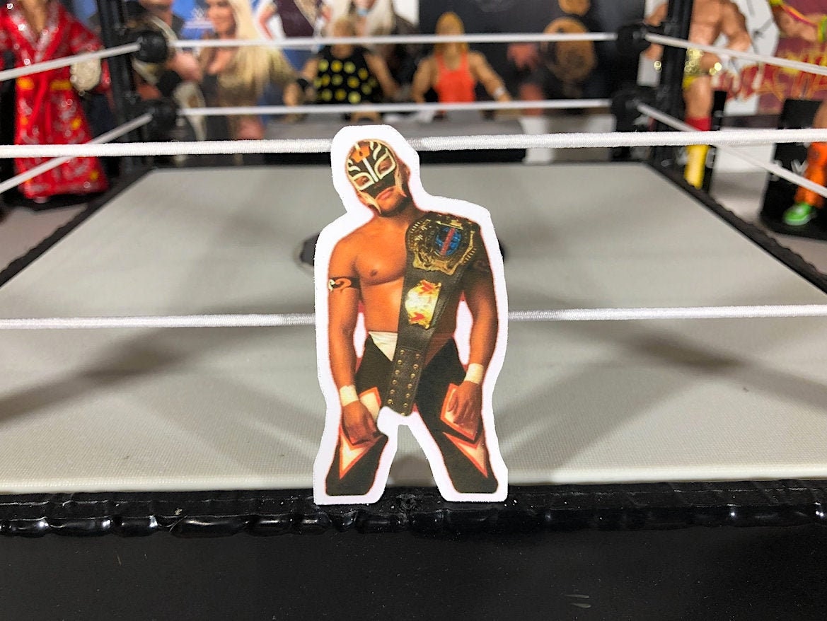 Rey Mysterio Jr Sticker 2 (NJPW, Hulk Hogan, Ric Flair, Randy Savage, Ultimate Warrior, Bret Hart, Chris Jericho, Eddie Guerrero)