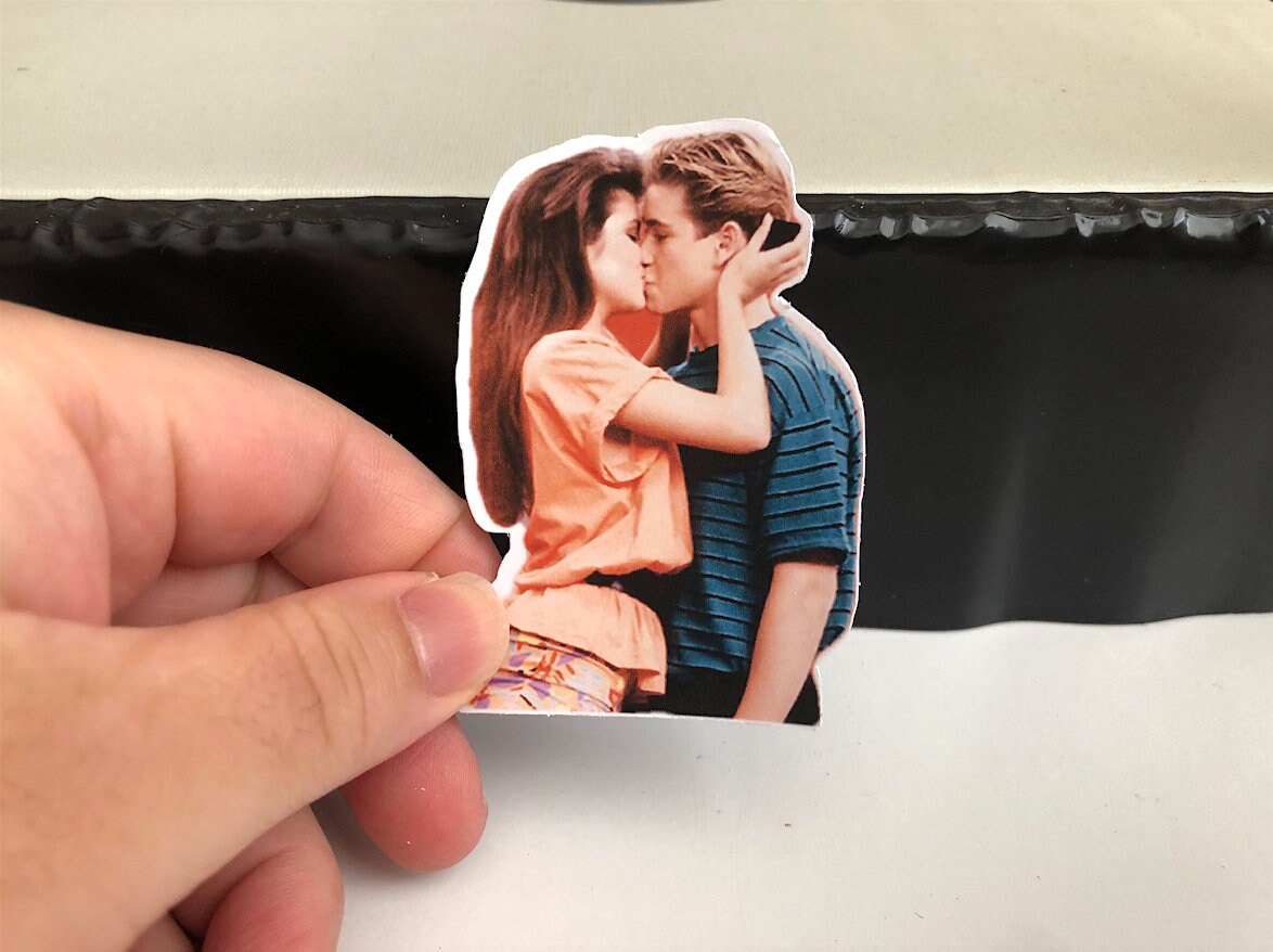 Saved By The Bell - Zack N Kelly Sticker No.3 (Pop Culture, Icons, TV Shows, Valentine's Day, Valentine, Love, For Her, Decor)