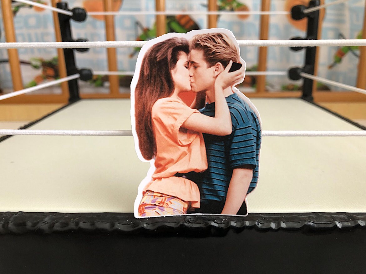 Saved By The Bell - Zack N Kelly Sticker No.3 (Pop Culture, Icons, TV Shows, Valentine's Day, Valentine, Love, For Her, Decor)