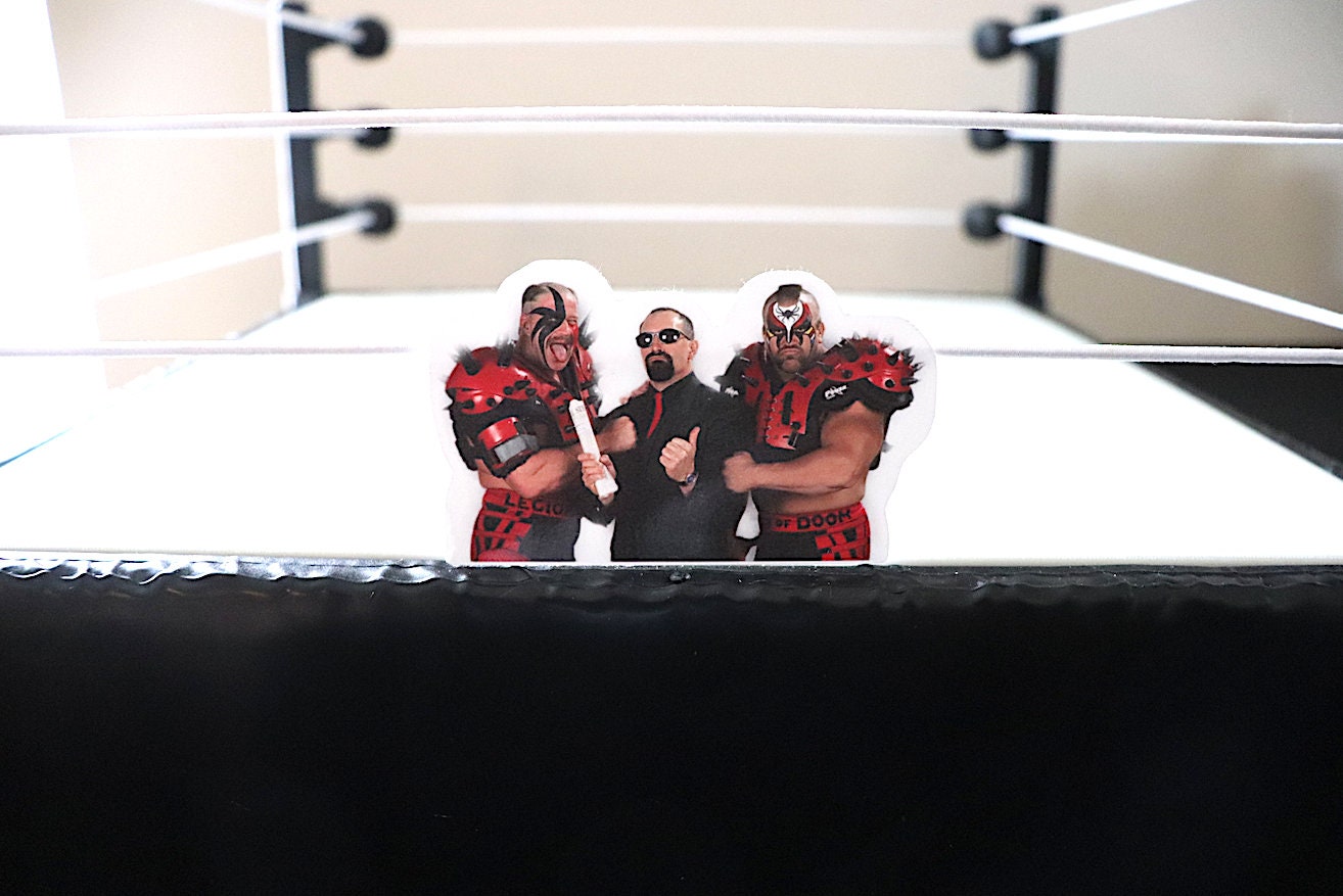 Road Warriors Sticker 4 [Hawk and Animal - Ric Flair -  Hulk Hogan - Randy Savage - Ultimate Warrior - Bret Hart]