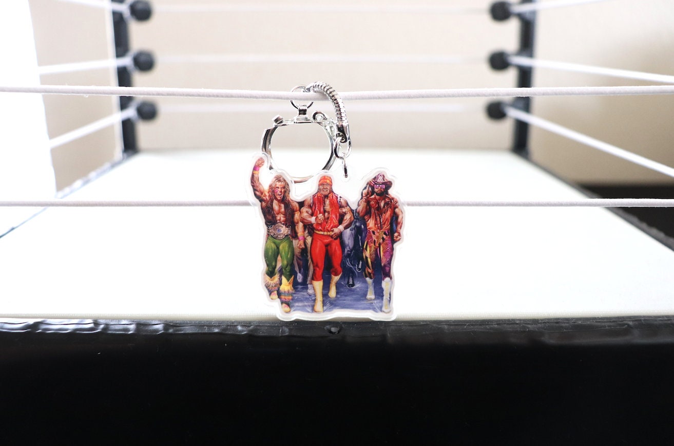 Hulk Hogan, Randy Savage & Ultimate Warrior KeyChain [Ric Flair -  Father's Day - Birthday Gift - Love - For Him]