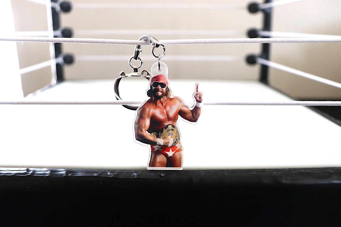 Randy Savage KeyChain 2 [Macho Man - Hulk Hogan - Ric Flair - KeyChains - Pop Culture - Father's Day -Gift - Birthday Gift, Valentines Day]