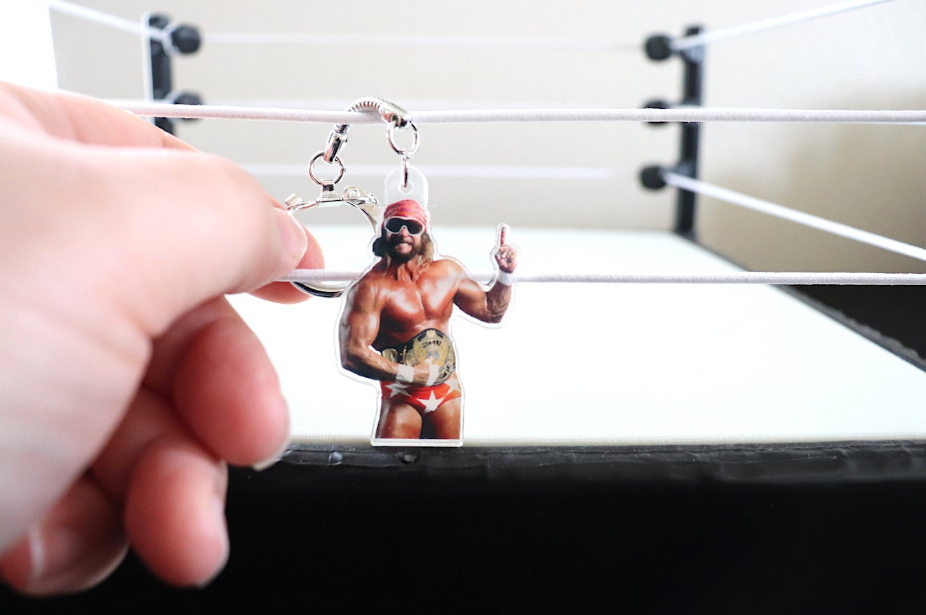 Randy Savage KeyChain 2 [Macho Man - Hulk Hogan - Ric Flair - KeyChains - Pop Culture - Father's Day -Gift - Birthday Gift, Valentines Day]