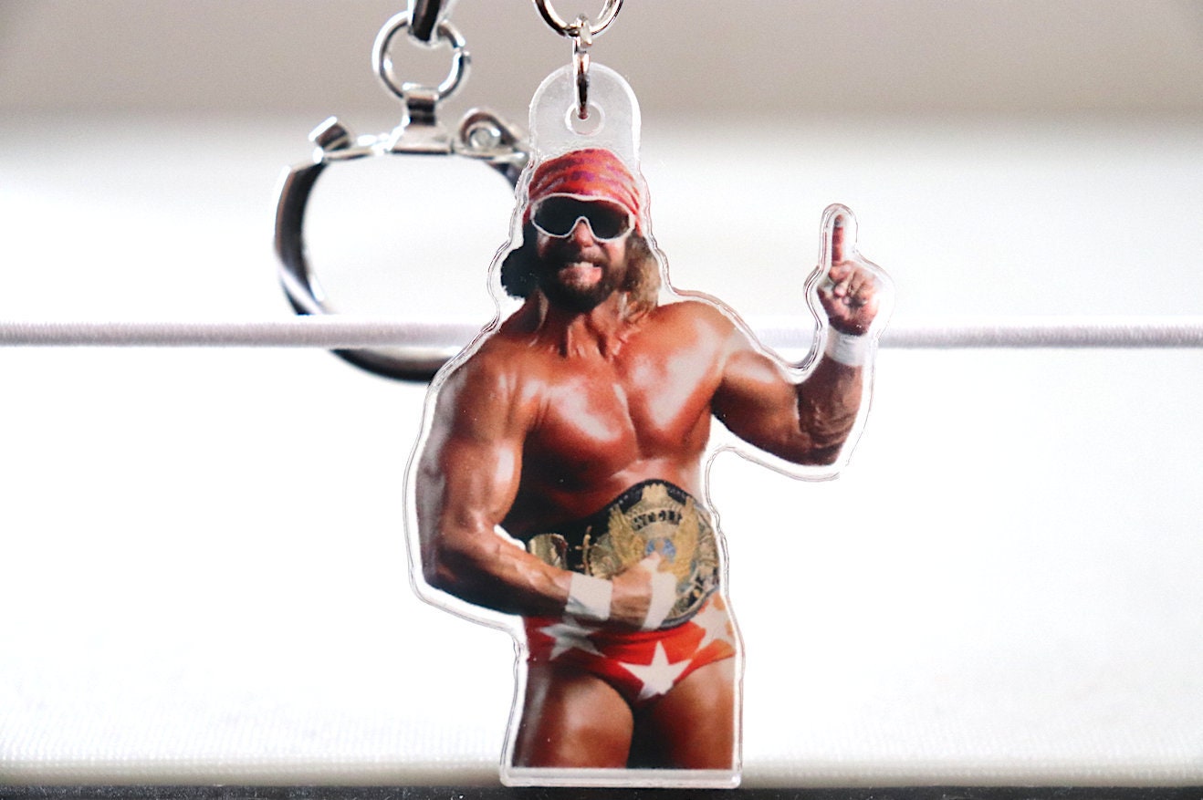 Randy Savage KeyChain 2 [Macho Man - Hulk Hogan - Ric Flair - KeyChains - Pop Culture - Father's Day -Gift - Birthday Gift, Valentines Day]