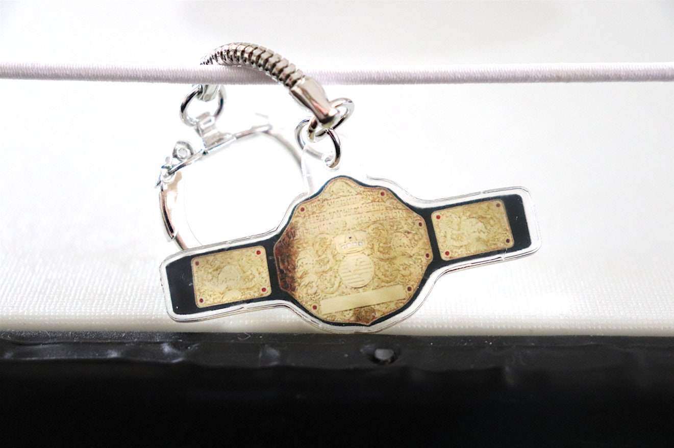 World Title KeyChain [Hulk Hogan - Ric Flair - Randy Savage - For Him  - Pop Culture - Valentine's Day - Gift - Valentine - Birthday Gift]