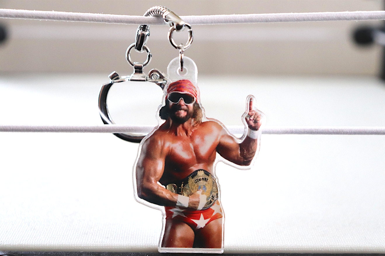 Randy Savage KeyChain 2 [Macho Man - Hulk Hogan - Ric Flair - KeyChains - Pop Culture - Father's Day -Gift - Birthday Gift, Valentines Day]