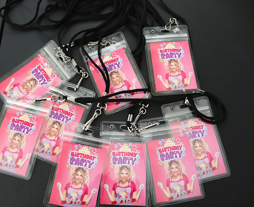 Girls Wrestling VIP Birthday Lanyards (Al3x@ Bl1ss Version) [Girls Birthday Decorations, Birthday Decor, Birthday]