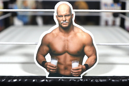 Stone Cold Milk Sticker [Hulk Hogan, Ric Flair, Randy Savage, Wrestling]