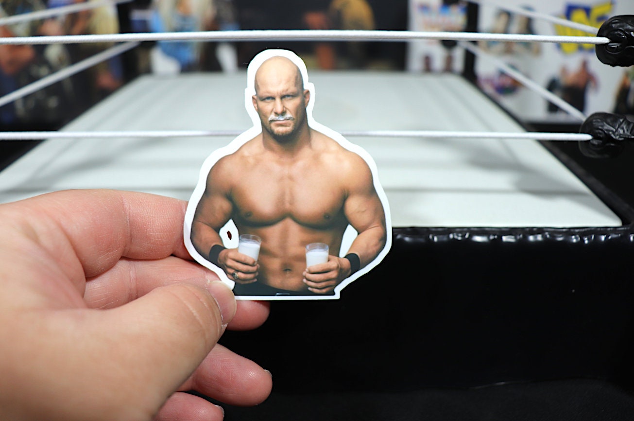 Stone Cold Milk Sticker [Hulk Hogan, Ric Flair, Randy Savage, Wrestling]