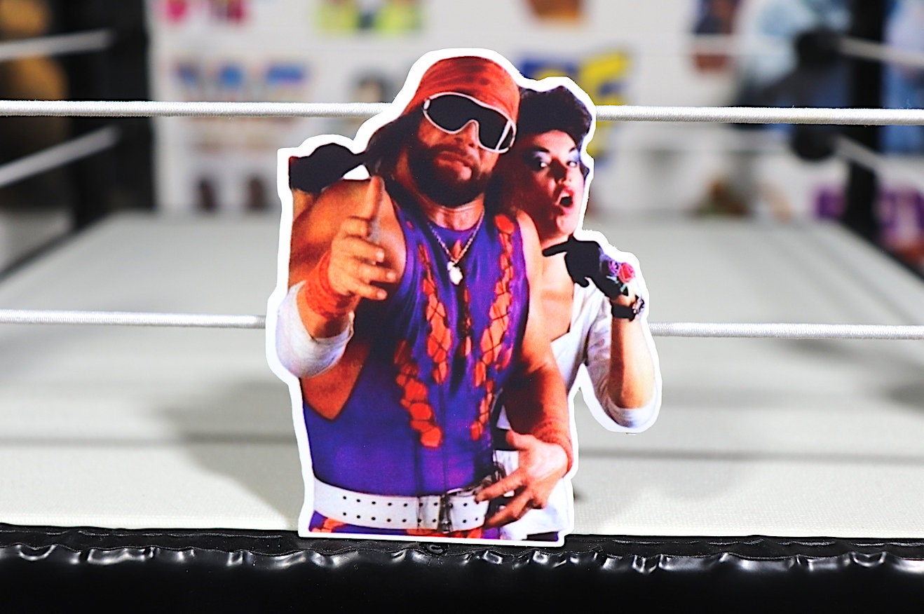 Macho Man Randy Savage & Sherri Sticker 2 [Hulk Hogan - Ric Flair - Ultimate Warrior - Sherri - Pop Culture - 80s - 90s - Wrestling]