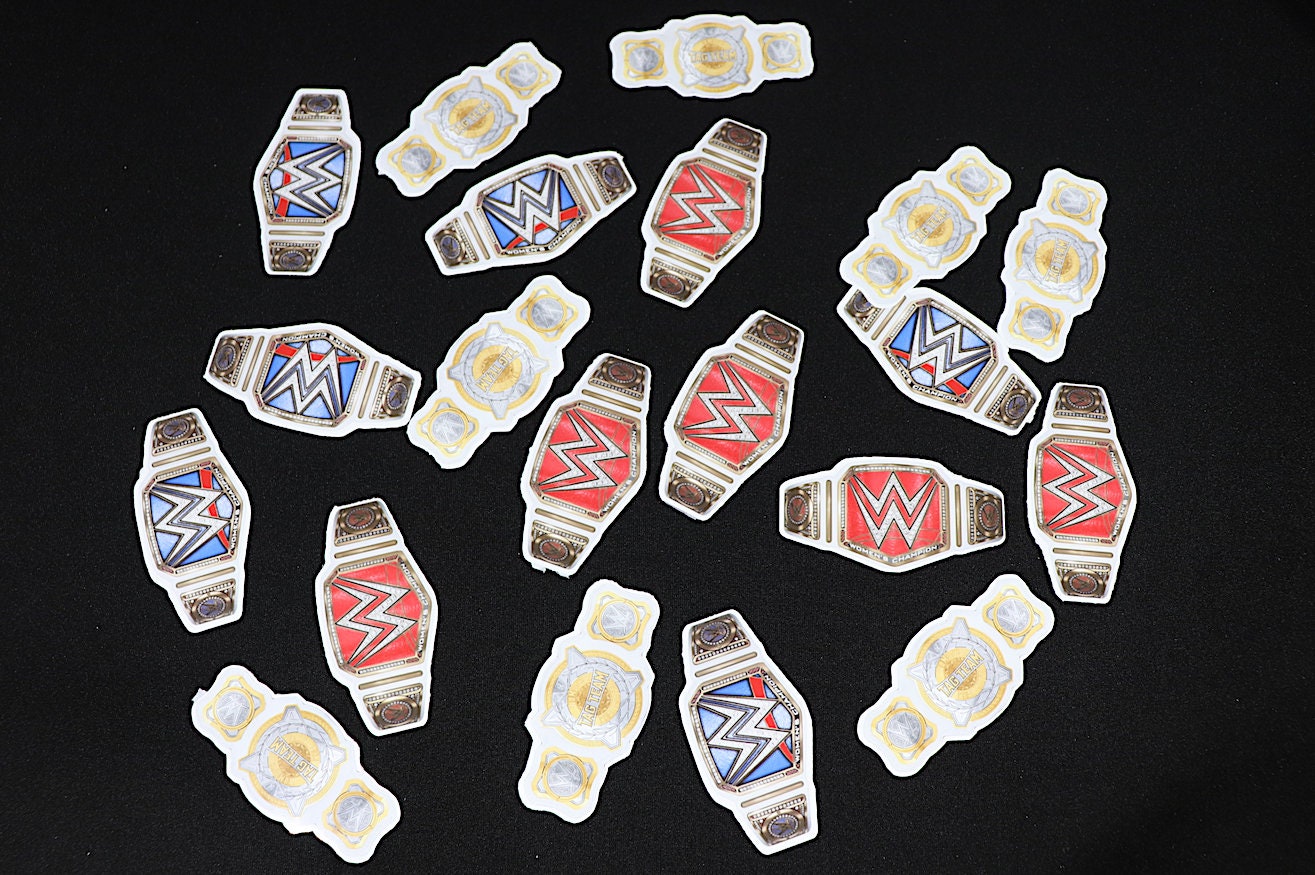 Girls Championship Birthday Stickers [Girls Birthday Decorations, Birthday Decor, Birthday, Alexa Bliss, Becky Lynch, Sasha Banks]