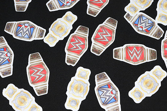 Girls Championship Birthday Stickers [Girls Birthday Decorations, Birthday Decor, Birthday, Alexa Bliss, Becky Lynch, Sasha Banks]