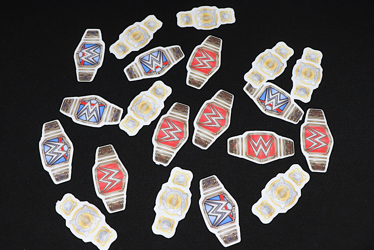 Girls Championship Birthday Stickers [Girls Birthday Decorations, Birthday Decor, Birthday, Alexa Bliss, Becky Lynch, Sasha Banks]