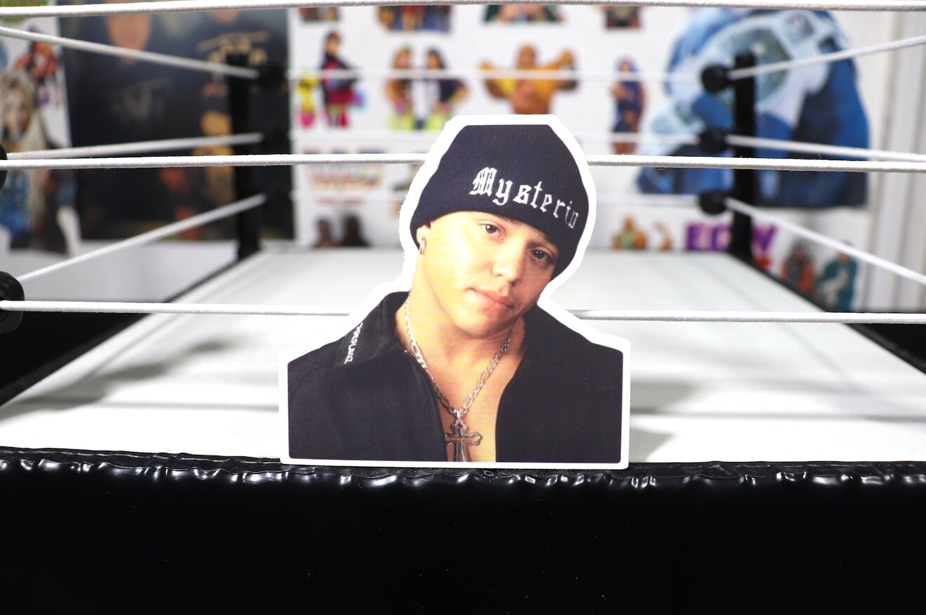 Rey Mysterio Jr Sticker 3 (NJPW, Hulk Hogan, Ric Flair, Randy Savage, Ultimate Warrior, Bret Hart, Chris Jericho, Eddie Guerrero)