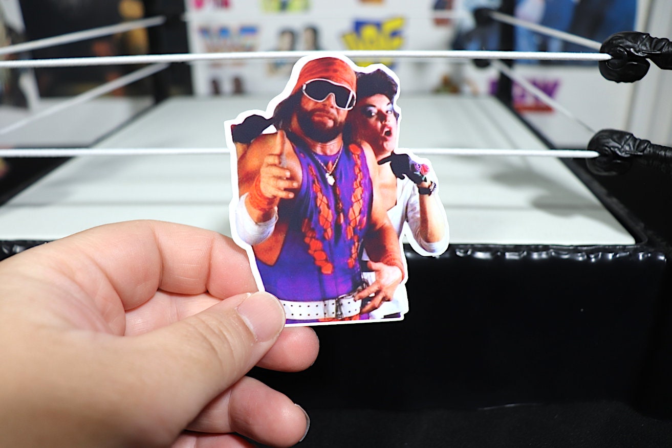 Macho Man Randy Savage & Sherri Sticker 2 [Hulk Hogan - Ric Flair - Ultimate Warrior - Sherri - Pop Culture - 80s - 90s - Wrestling]