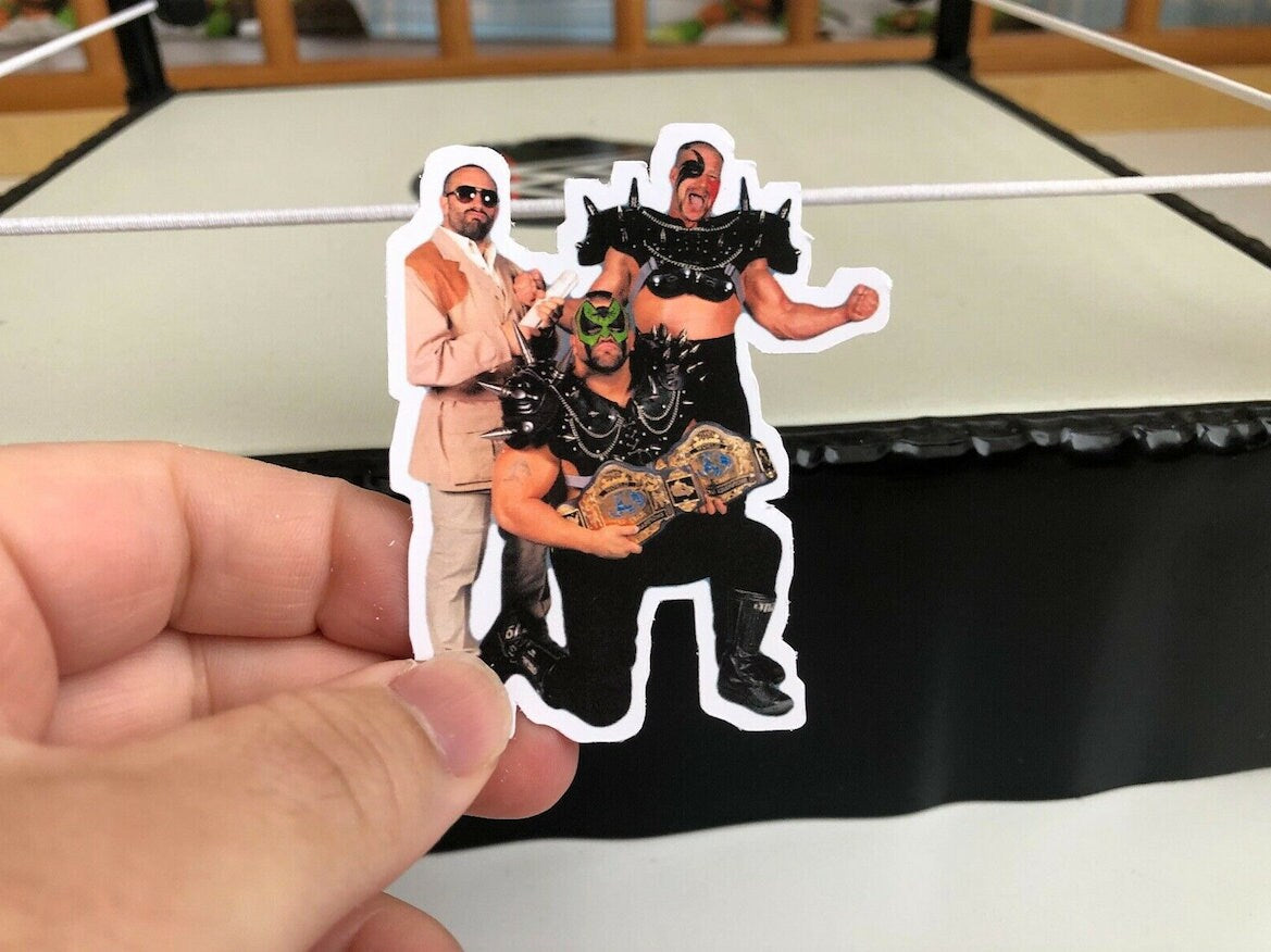 Road Warriors Sticker 5 [Hawk and Animal - Ric Flair -  Hulk Hogan - Randy Savage - Ultimate Warrior - Bret Hart]