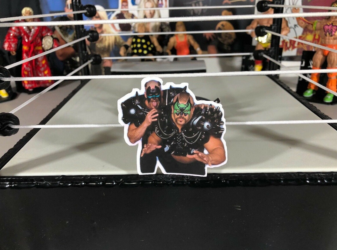 Road Warriors Sticker 8 [Hawk and Animal - Ric Flair -  Hulk Hogan - Randy Savage - Ultimate Warrior - Bret Hart]