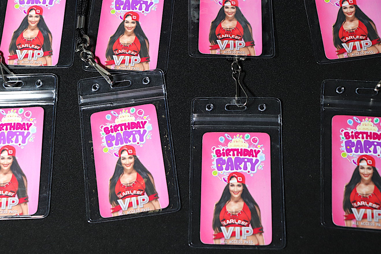 Girls Wrestling VIP Birthday Lanyards (N1kk1 Bell@ Version) [Girls Birthday Decorations, Birthday Decor, Birthday]