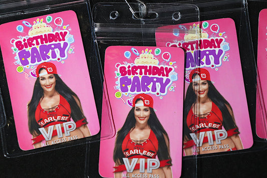 Girls Wrestling VIP Birthday Lanyards (N1kk1 Bell@ Version) [Girls Birthday Decorations, Birthday Decor, Birthday]