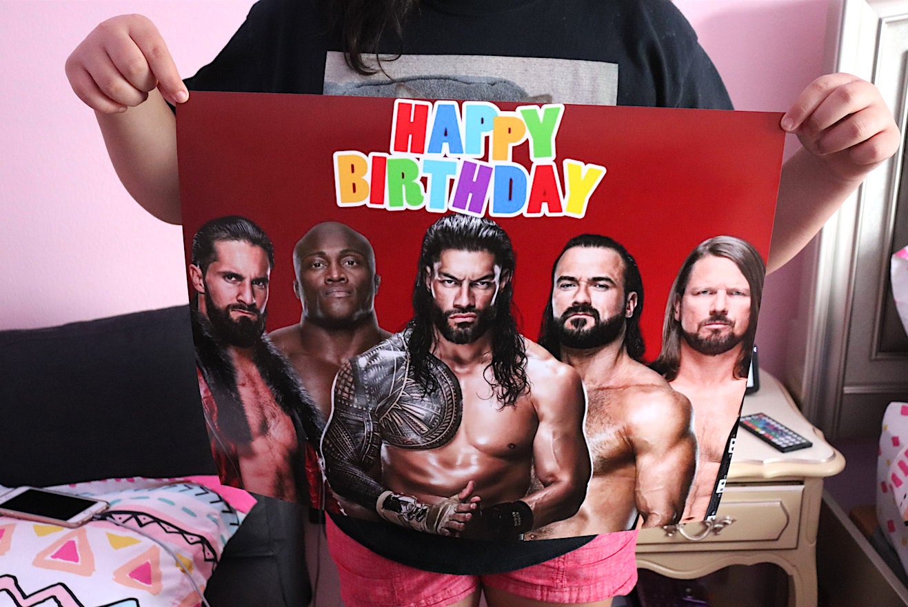 Boys Wrestling Happy Birthday Wall Poster 16x20