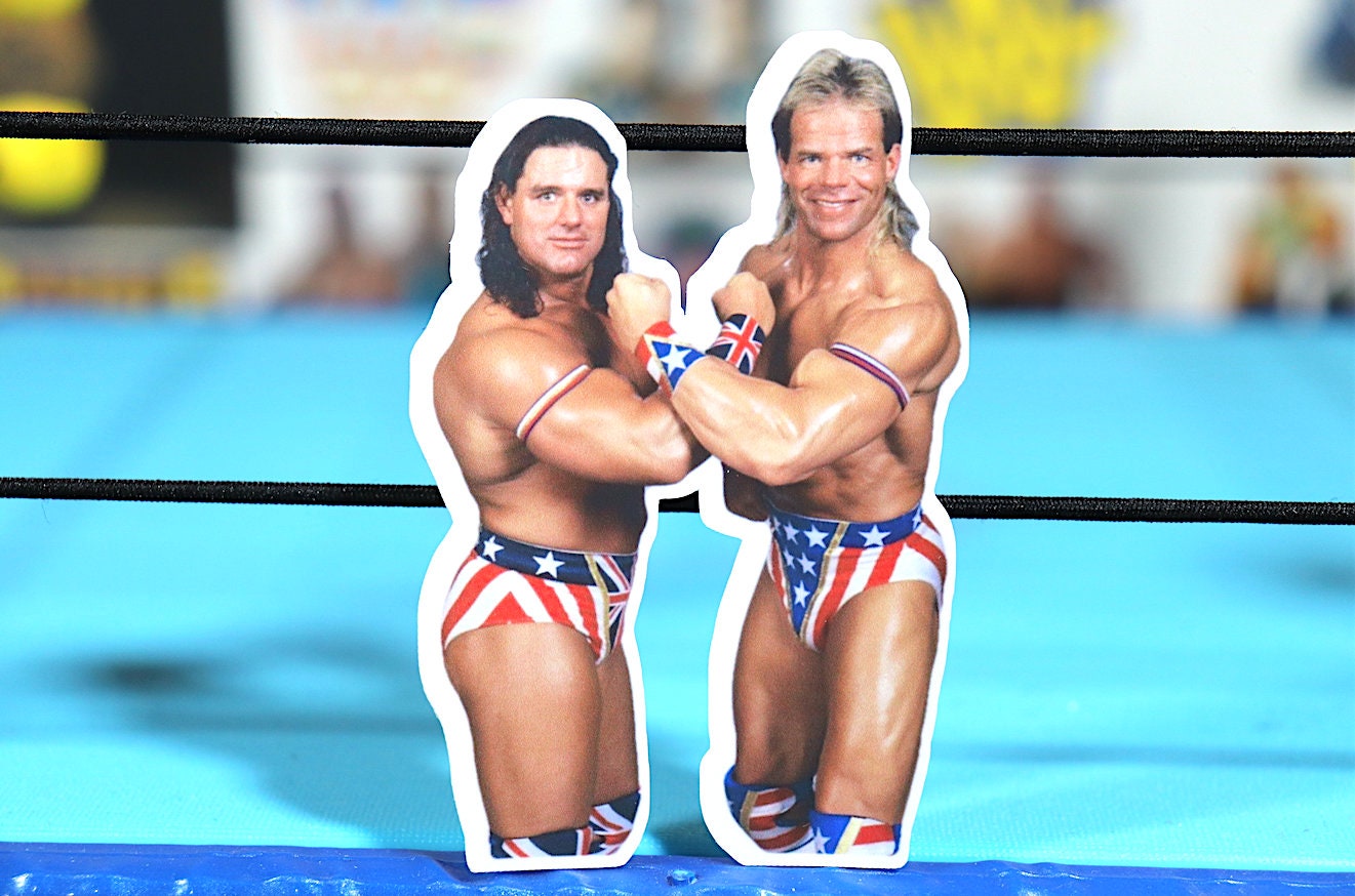 Lex Luger & Davey Boy Sticker [Hulk Hogan - Ric Flair - Randy Savage - Ultimate Warrior - Bret Hart]