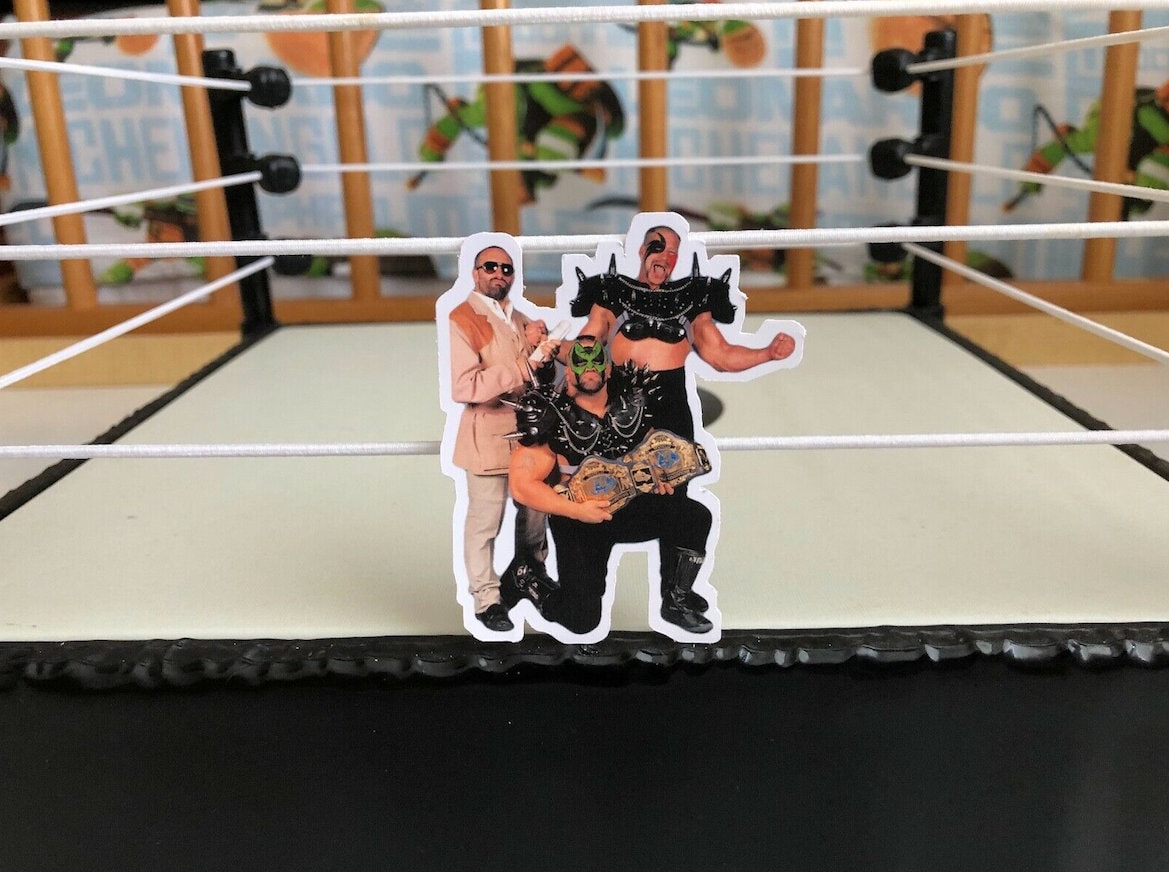 Road Warriors Sticker 5 [Hawk and Animal - Ric Flair -  Hulk Hogan - Randy Savage - Ultimate Warrior - Bret Hart]