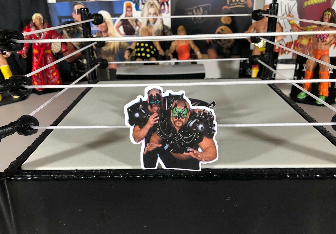 Road Warriors Sticker 8 [Hawk and Animal - Ric Flair -  Hulk Hogan - Randy Savage - Ultimate Warrior - Bret Hart]