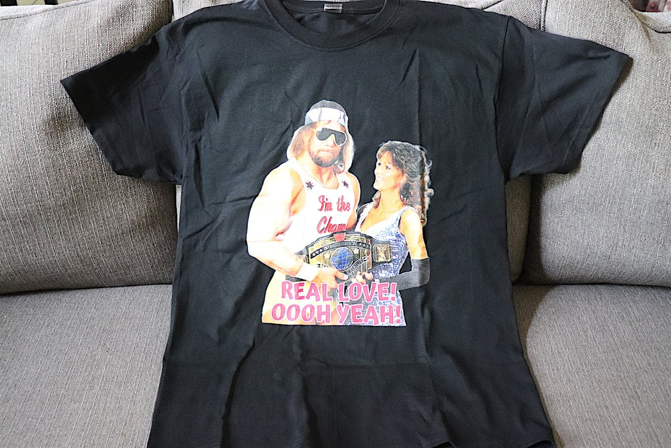 Savage X Liz "Real Love" T-Shirt [Pop Culture - Hulk Hogan - Ric Flair  - Ultimate Warrior - Birthday - Christmas]