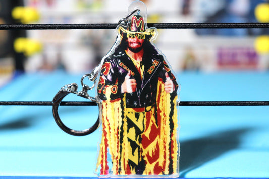 Randy Savage KeyChain 3 [Macho Man - Hulk Hogan - Ric Flair - KeyChains - Pop Culture - Birthday Gift, Valentines Day Gift, Valentines Day]